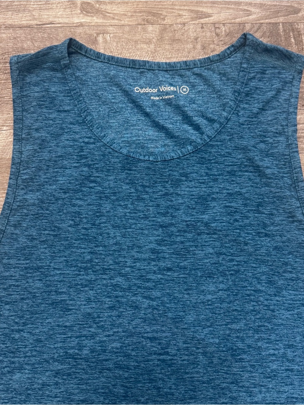 Outdoor Voices All Day Tank Top Teal Space Dye Performance Mens Sz. M - Picture 3 of 7